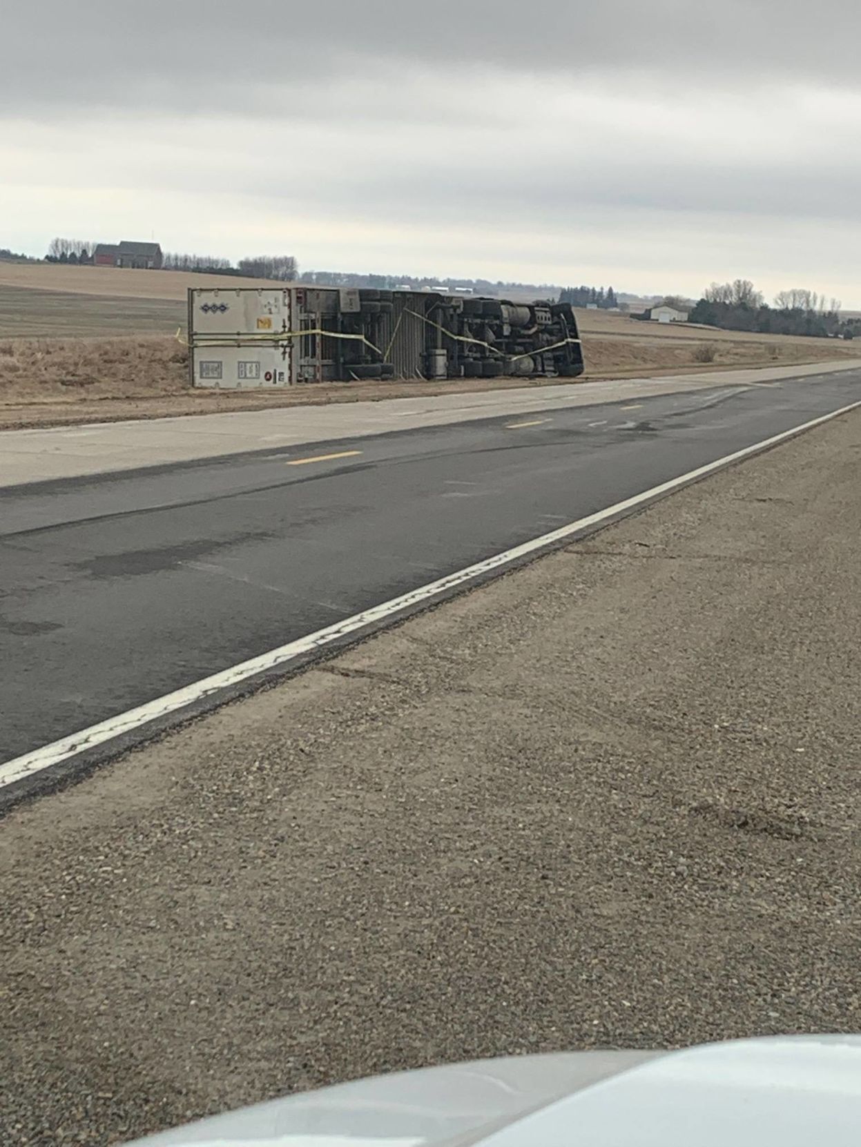 Semi blown over April 11, 2019